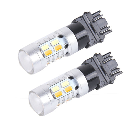 2 PCS T25/3157 10W 1000 LM 6000K White + Yellow Light Turn Signal Light with 20 SMD-5730-LED Lamps And Len. DC 12-24V, T25 with 20 SMD-5730-LED Lamps