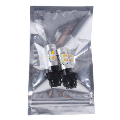 2 PCS T25/3157 10W 1000 LM 6000K White + Yellow Light Turn Signal Light with 20 SMD-5730-LED Lamps And Len. DC 12-24V, T25 with 20 SMD-5730-LED Lamps