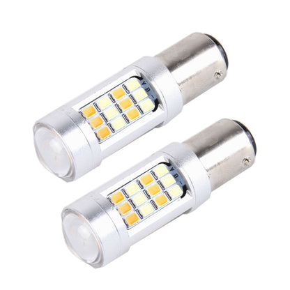 2 PCS 1157 10W 1000 LM 6000K White + Yellow Light Turn Signal Light with 42 SMD-2835-LED Lamps And Len. DC 12-24V, 1157 with 42 SMD-2835-LED Lamps