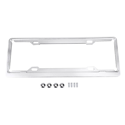 2 PCS Car License Plate Aerospace Aluminum Bracket Frame Holder Stand Mount(Silver), Aerospace Aluminum Bracket