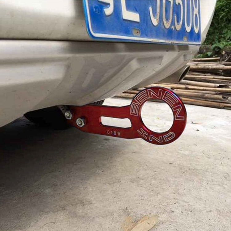 Benen Aluminum Alloy Rear Tow Towing Hook Trailer Ring for Universal Car Auto with Two Screw Holes, Blue, Black, Gold, Purple, Red, Silver