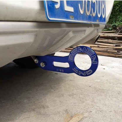 Benen Aluminum Alloy Rear Tow Towing Hook Trailer Ring for Universal Car Auto with Two Screw Holes, Blue, Black, Gold, Purple, Red, Silver
