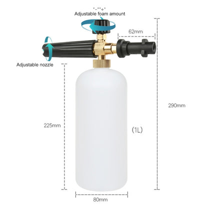Pistolet Mousseur Haute Pression pour Nettoyage Auto, Générateur de Mousse Savon, Pistolet Pulvérisateur d'Eau pour Karcher K2 / K3, Capacité: 1L