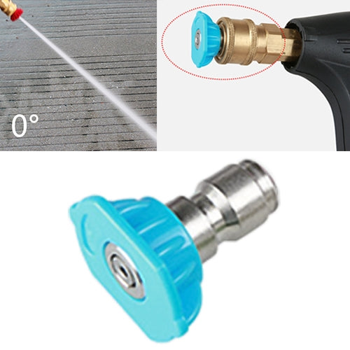 Pistolet de lavage de voiture haute pression Buse Jet Accessoires de nettoyeur, Angle de buse : 0 degré Grand trou, Bleu, Angle de buse : 0 degré Grand trou, Bleu
