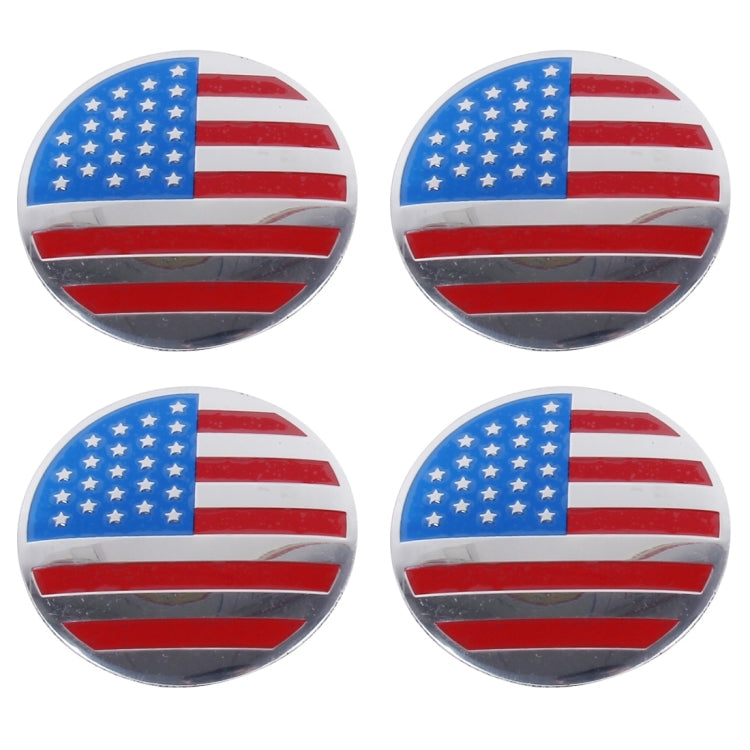 4 autocollants métalliques pour voiture avec drapeau américain, cache-moyeux centraux de roue, décoration, drapeau américain