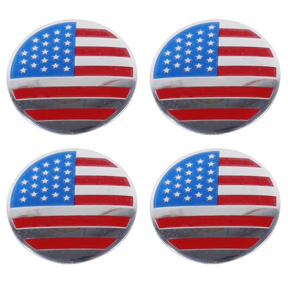 4 autocollants métalliques pour voiture avec drapeau américain, cache-moyeux centraux de roue, décoration, drapeau américain