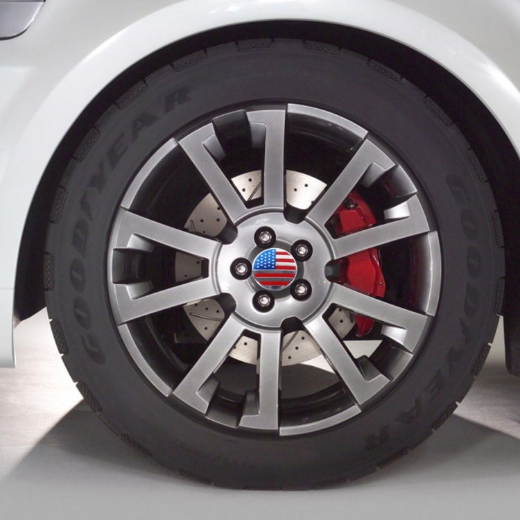 4 autocollants métalliques pour voiture avec drapeau américain, cache-moyeux centraux de roue, décoration, drapeau américain