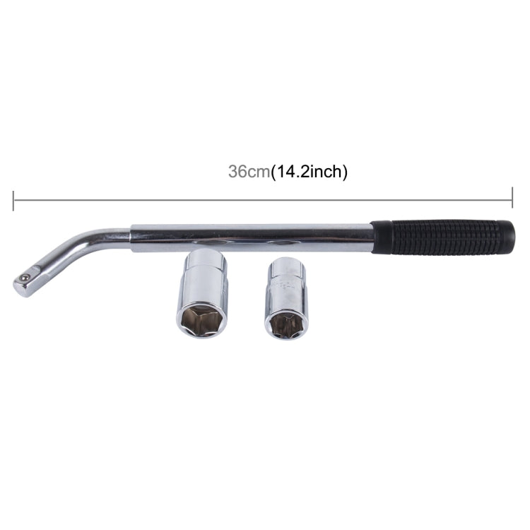 Clé à douille télescopique pour écrous de roue avec adaptateurs réversibles 17 mm et 19 mm, 21 mm et 23 mm et poignée antidérapante extensible de 36,5 cm à 52 cm, télescopique 17 mm et 19 mm 21 mm et 23 mm