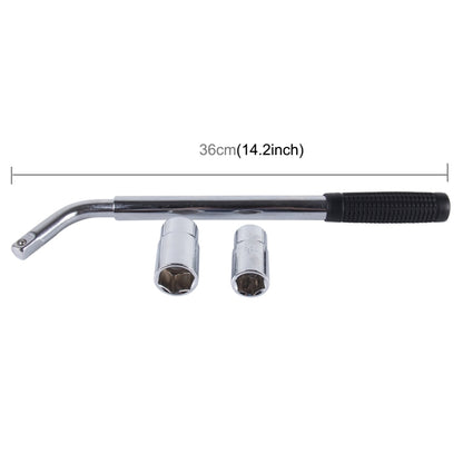 Clé à douille télescopique pour écrous de roue avec adaptateurs réversibles 17 mm et 19 mm, 21 mm et 23 mm et poignée antidérapante extensible de 36,5 cm à 52 cm, télescopique 17 mm et 19 mm 21 mm et 23 mm