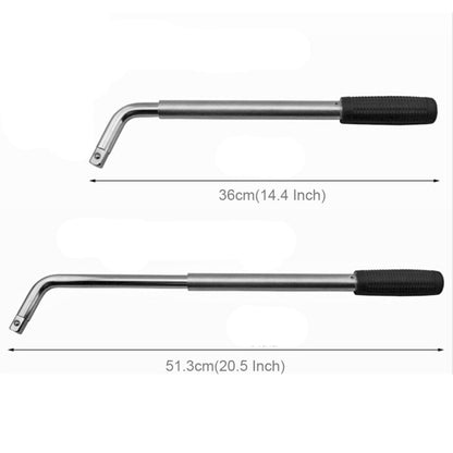 Clé à douille télescopique pour écrous de roue avec adaptateurs réversibles 17 mm et 19 mm, 21 mm et 23 mm et poignée antidérapante extensible de 36,5 cm à 52 cm, télescopique 17 mm et 19 mm 21 mm et 23 mm