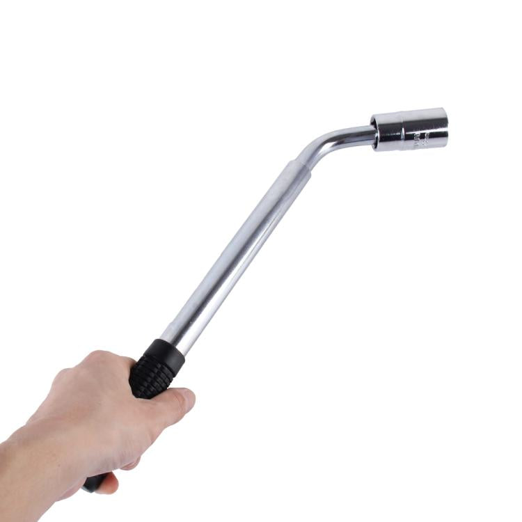 Clé à douille télescopique pour écrous de roue avec adaptateurs réversibles 17 mm et 19 mm, 21 mm et 23 mm et poignée antidérapante extensible de 36,5 cm à 52 cm, télescopique 17 mm et 19 mm 21 mm et 23 mm