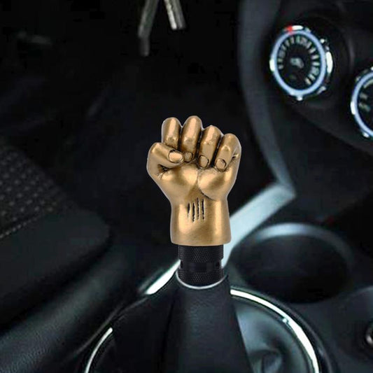 Pommeau de Levier de Vitesse Universel en Forme de Poing en Aluminium, Manuel ou Automatique, Compatible avec Trois Cache-Caoutchouc, Adapté à Toutes les Voitures, Doré