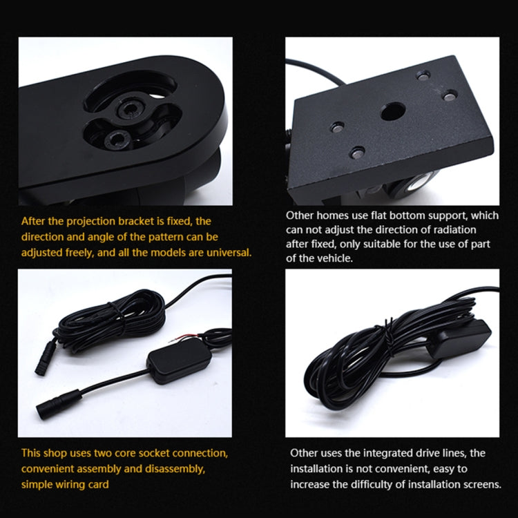 2 PCS DC 8-36V Ghost Shadow Courtesy Angel Wings Projection Lamp Car Door LED Welcome Lights, Cold Blue, Blue, Red, White