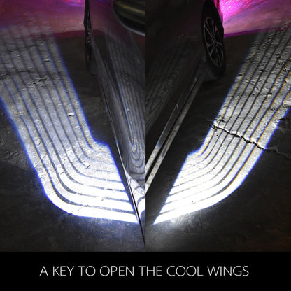 2 PCS DC 8-36V Ghost Shadow Courtesy Angel Wings Projection Lamp Car Door LED Welcome Lights, Red, White, Cold Blue, Blue
