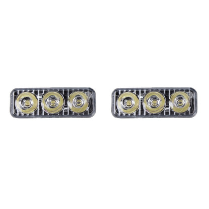 2 PCS DC 12V 6W 400 LM 6000K Tri Circular Car DRL Daytime Running White Lights Lamp, Cable Length: 50cm, DC 12V 6W 400 LM