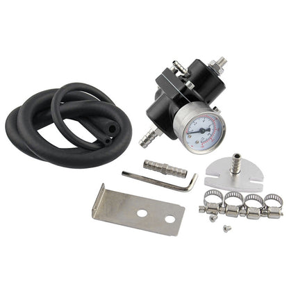 0-140PSI Universal Car Fuel Pressure Regulator with Gauge Adjustable Oil Pressure Regulator, 0-140PSI