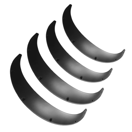 4 PCS Car Universal Fender Flares Wheel Eyebrow Black Not Painted Wheel Eyebrow, Black Not Painted