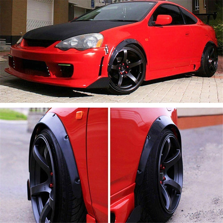 4 PCS Car Universal Fender Flares Wheel Eyebrow Black Not Painted Wheel Eyebrow, Black Not Painted