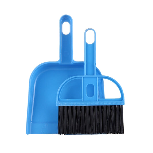 Mini Brosse de Nettoyage de Clavier de Voiture de Bureau, Petit Balai et Pelle à Poussière, 1 Set (Bleu)