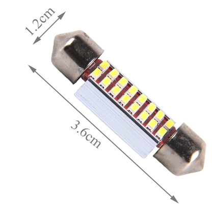 2 PCS DC 12V 3W 36MM Bicuspid Car Door Lamps Registration Mark light Dashboard Dome Door Lights LED Reading Lamp with 16 LED SMD 3014 Lights White, 36MM