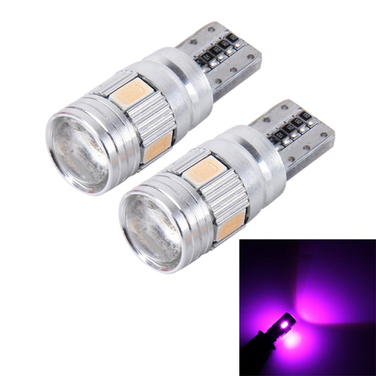 2PCS T10 3W 6 SMD 5630 LED Error-Free Canbus Car Clearance Lights Lamp, DC 12V, 6 SMD 5630 LEDs/Pink Light, 6 SMD 5630 LEDs/Green Light, 6 SMD 5630 LEDs/White Light