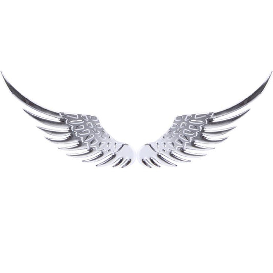 3D Angel Wing Metal Sticker Decal Auto Car Emblem Decal Decoration Color Silver, Angel Wing
