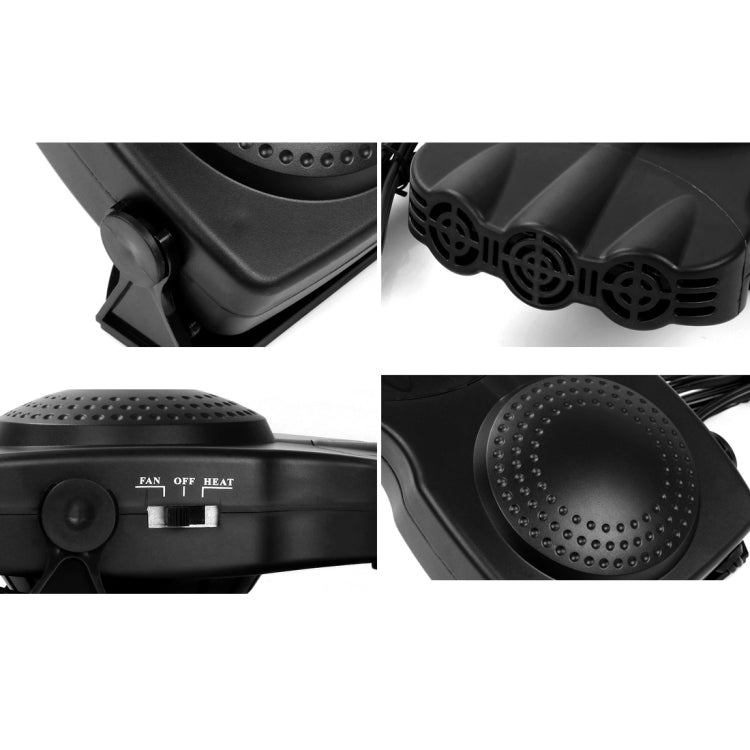 Chauffage électrique de voiture DC 12V 150W chaud et froid à triple sortie, dégivreur et désembueur de pare-brise, 150W Noir, 150W Rouge