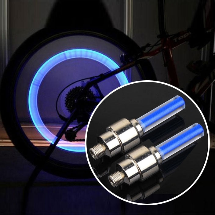 Lot de 2 lampes de roue avec batterie pour voiture/moto/vélo