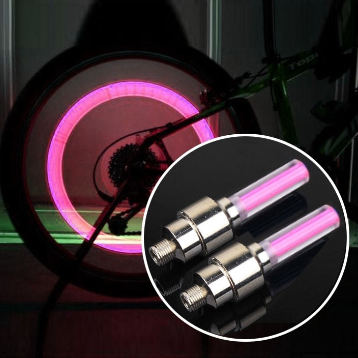 Lot de 2 lampes de roue avec batterie pour voiture/moto/vélo