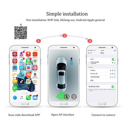 A2157 Car License Plate Frame WIFI Rear View Camera, A215