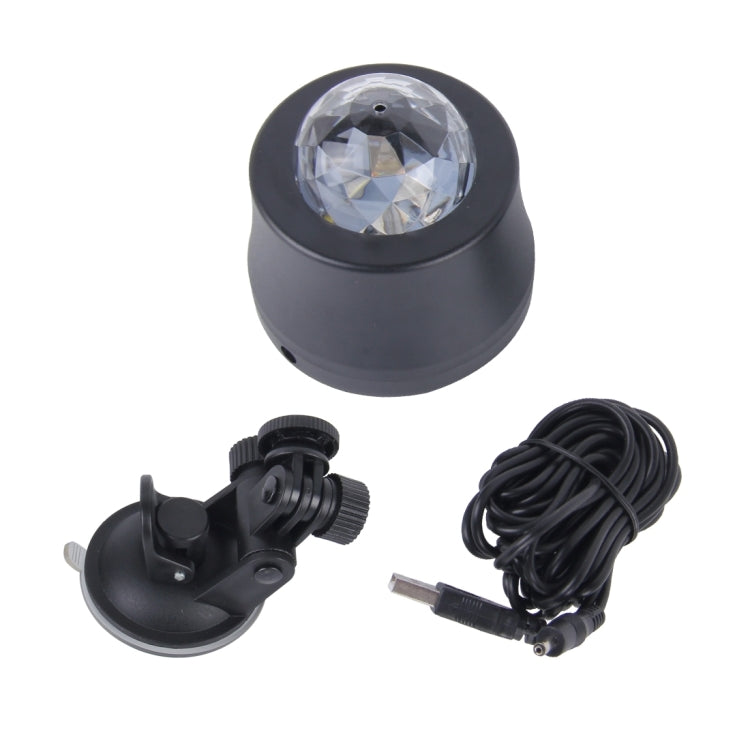 5V 6W Colorful Car Decoration DJ Light Sound Activated Rotating Strobe Effect Atmosphere Light Star Music Light Lamp with 6 RGB LED Lights, Cable Length:4m, Sound Activated Rotating Atmosphere Light