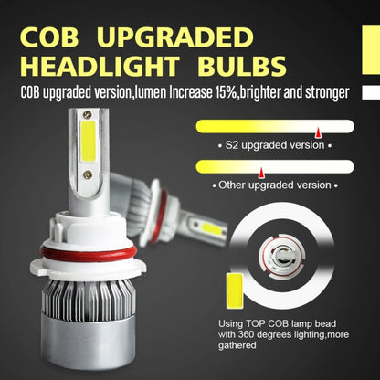 2pcs 9004 18W 1800LM 6000K Waterproof IP68 Car Auto LED Headlight with 2 COB LED Lamps, DC 9-36V, 9004