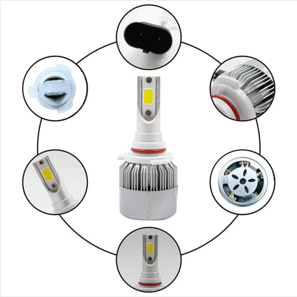2 PCS C9 9006 18W 1800LM 6000K Waterproof IP68 Car Auto LED Headlight with 2 COB LED Lamps, DC 9-36V, 9006