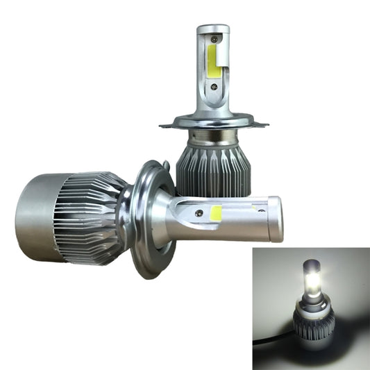 2pcs H4 18W 1800LM 6000K Waterproof IP68 Car Auto LED Headlight with 2 COB LED Lamps, DC 9-36V, H4