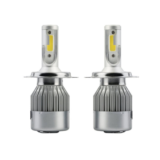 2pcs H4 18W 1800LM 6000K Waterproof IP68 Car Auto LED Headlight with 2 COB LED Lamps, DC 9-36V, H4