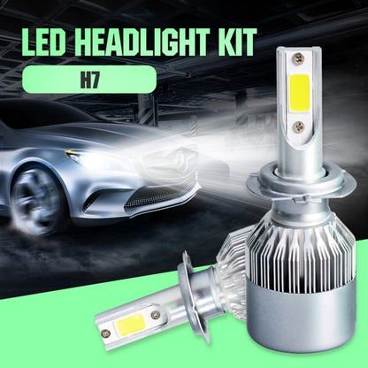 2pcs H7 18W 1800LM 6000K Waterproof IP68 Car Auto LED Headlight with 2 COB LED Lamps, DC 9-36V, H7