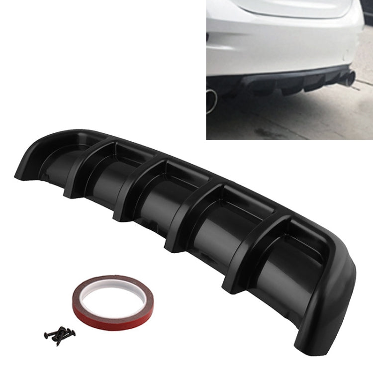 Universal Car Rear Bumper Lip Diffuser 6 Shark Fin Style Black ABS, Size: 67cm, Black
