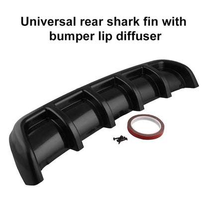 Universal Car Rear Bumper Lip Diffuser 6 Shark Fin Style Black ABS, Size: 67cm, Black