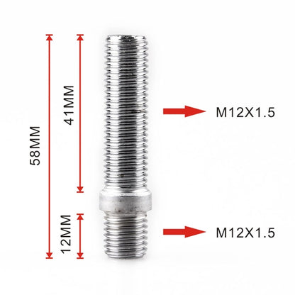 20 PCS 5.8cm Universal Car Modification Extended Wheels Stud Conversion M12x1.5 to M12x1.5 Screw Adapter LN032 LN033 LN044, 5.8cm M12x1.5 to M12x1.5
