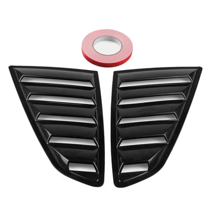 2 PCS Carbon Fiber Painted Panel Side Window Louver Cover Cooling Panel Trim Set for Ford Mustang 2015-2018, Carbon Fiber Painted Panel