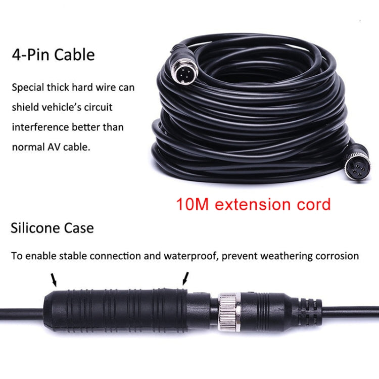 F0505 7 inch HD Car Dual Camera Rearview Mirror Monitor, with 2 x 10m Cable, Dual Camera