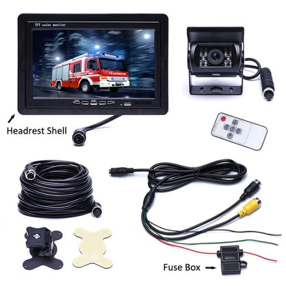 F0505 7 inch HD Car Dual Camera Rearview Mirror Monitor, with 2 x 10m Cable, Dual Camera