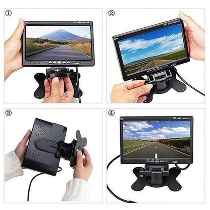 F0505 7 inch HD Car Dual Camera Rearview Mirror Monitor, with 2 x 10m Cable, Dual Camera