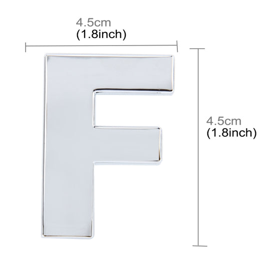Emblème de badge de véhicule de voiture, lettre anglaise 3D, autocollant adhésif, taille: 4,5*4,5*0,5 cm, D, O, E, P, F, Q, G, R, H, S, I, T, A, J, U, Y, K, V, Z, L, W, B, M, X, C, N