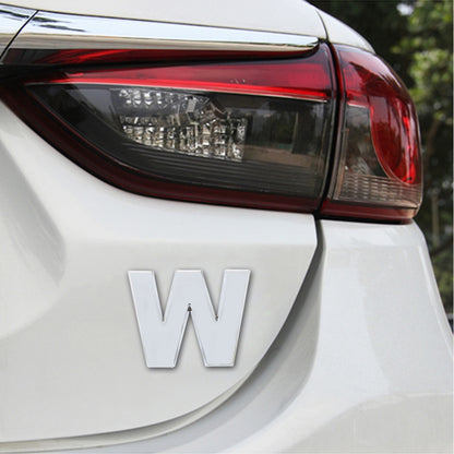 Emblème de badge de véhicule de voiture, lettre anglaise 3D, autocollant adhésif, taille: 4,5*4,5*0,5 cm, D, O, E, P, F, Q, G, R, H, S, I, T, A, J, U, Y, K, V, Z, L, W, B, M, X, C, N