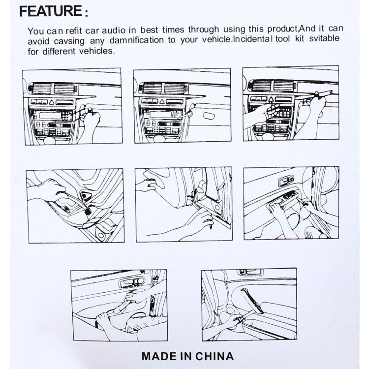 Kit d'outils de démontage de panneau de porte et de tableau de bord pour système audio de voiture 12 en 1, 12 en 1