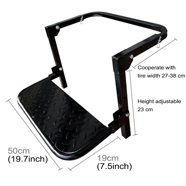 Portable Folding Car Stairs Tyre Mount Steps Ladder for Pickup Trucks, Truck, SUV, Tyre Mount