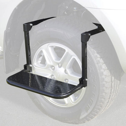 Portable Folding Car Stairs Tyre Mount Steps Ladder for Pickup Trucks, Truck, SUV, Tyre Mount
