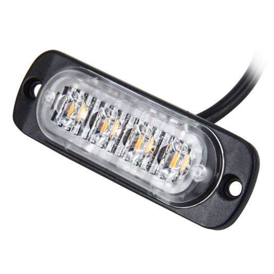DC 12V-24V 2W 4LEDs SMD-2835 Lamps 17 Flash Patterns 3 Lines Car Flash Lamp Waterproof Car Truck Emergency Strobe Flash Warning Light, Cable Length: 90cm, 4LEDs