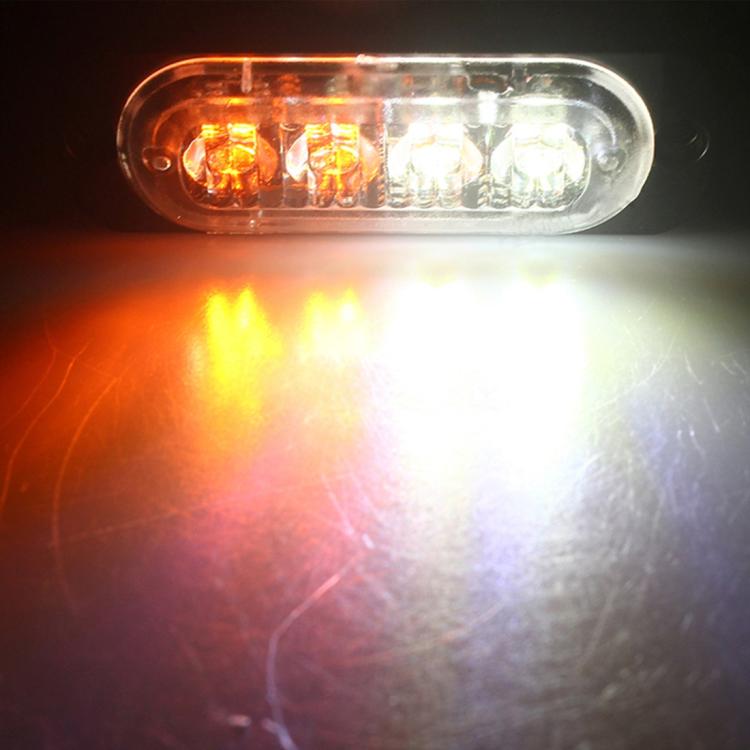 DC 12V-24V 2W 4LEDs SMD-2835 Lamps 17 Flash Patterns 3 Lines Car Flash Lamp Waterproof Car Truck Emergency Strobe Flash Warning Light, Cable Length: 90cm